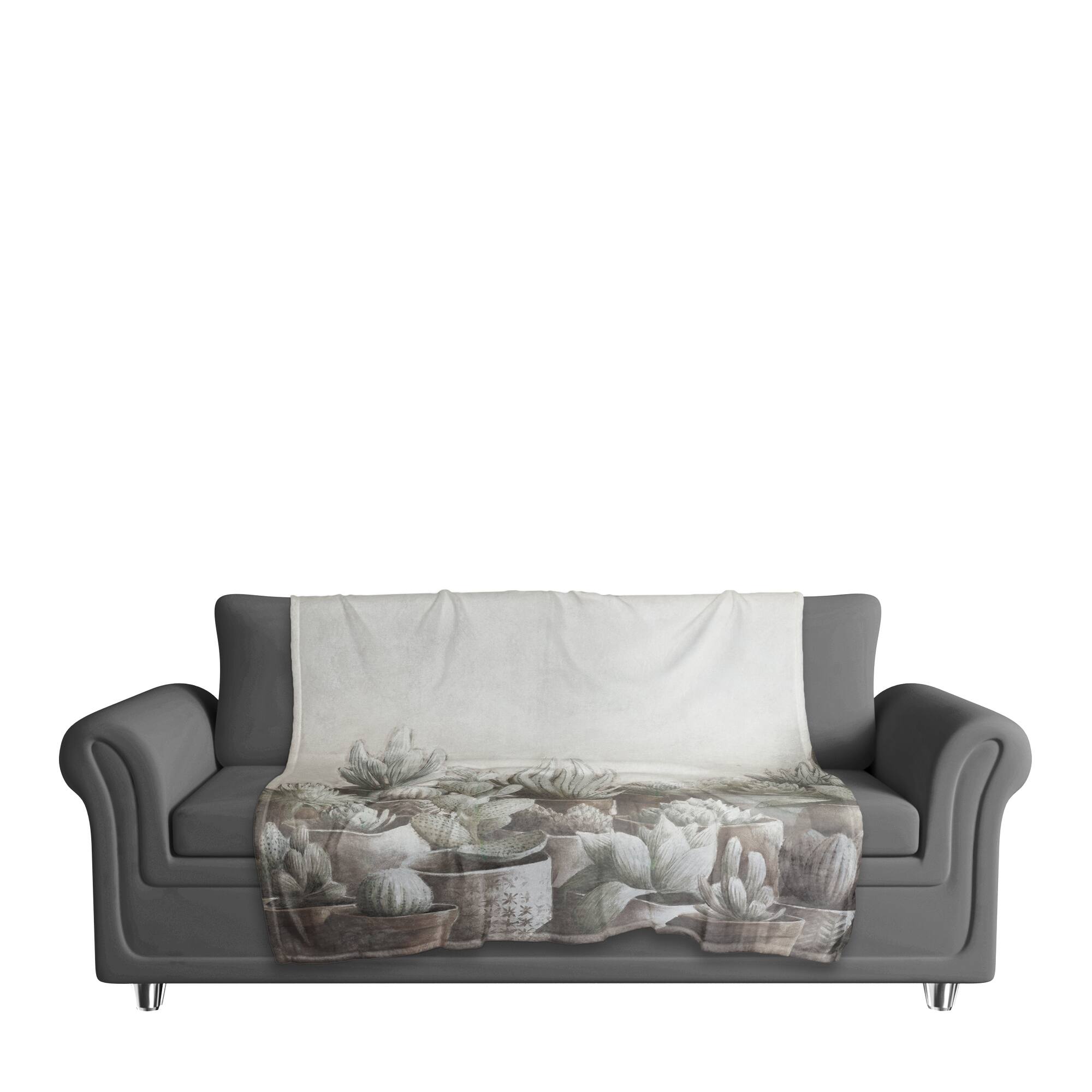 Potted Cacti 50" x 60" Coral Fleece Blanket